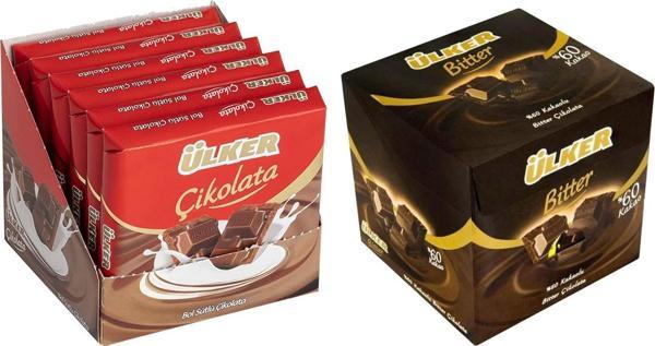 Ülker Sütlü ve Bitter %60 Kare Çikolata 60 gr 6 lı x 2 li Set - Image 1