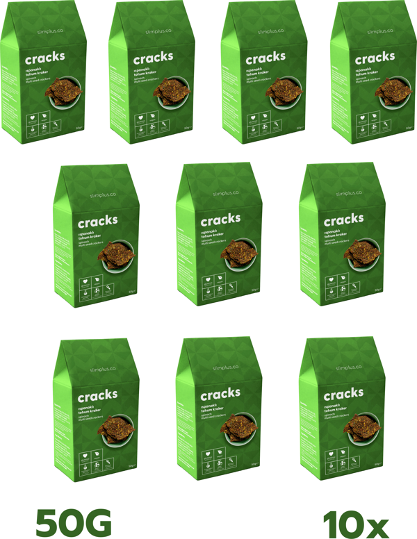 10 Paket Ispanaklı Glutensiz Vegan Tohum Kraker Cracks 50 gr - Image 1