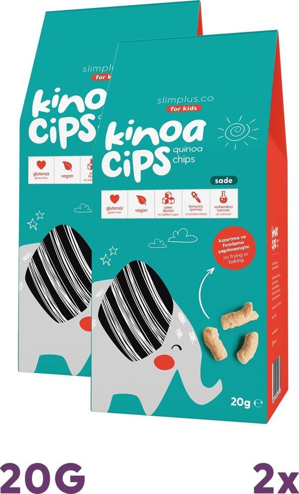 2 Paket 20G Sade Vegan Yağsız Kinoa Cipsi for Kids Glutensiz Çocuklara Özel Ambalaj Tatlı Fil - Image 1