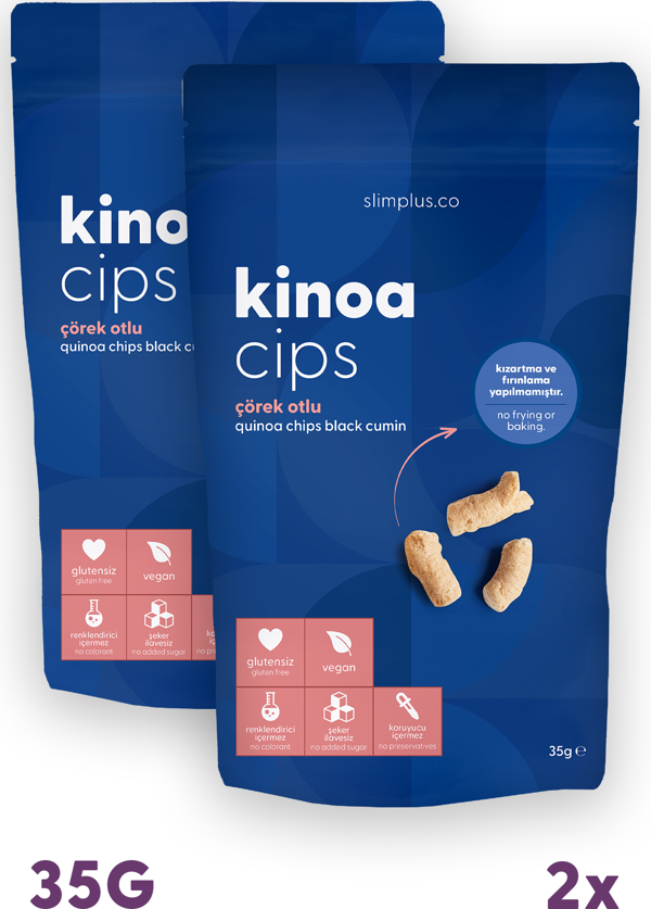 2 Paket 35G Glutensiz Vegan Yağsız Çörekotlu Kinoa Cipsi - Image 1