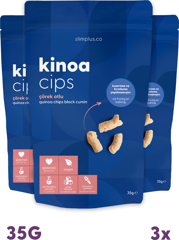 3 Paket 35G Glutensiz Vegan Yağsız Çörekotlu Kinoa Cipsi - Image 1