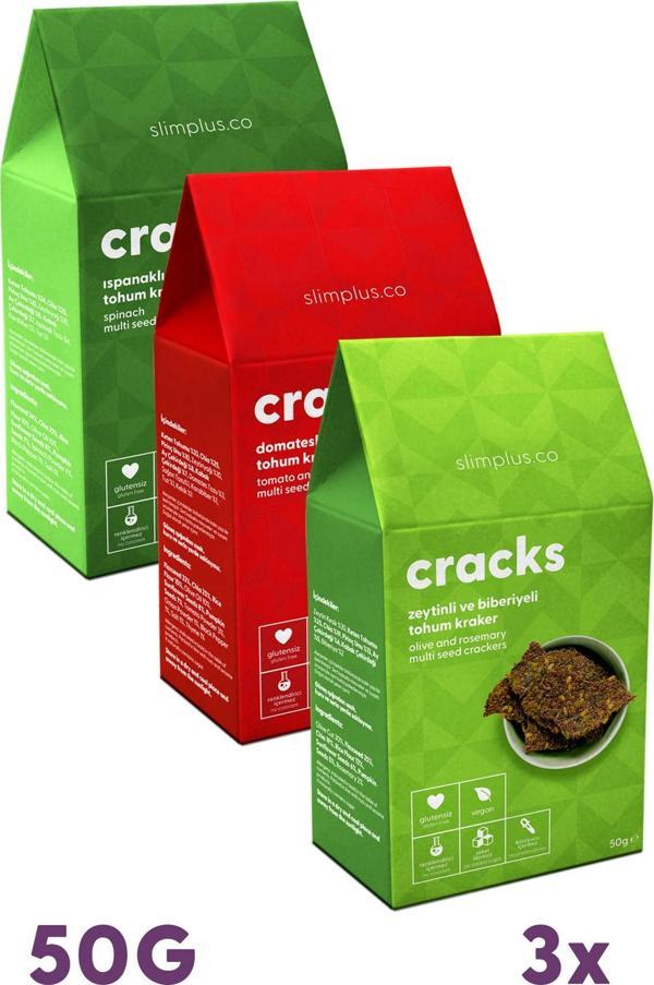 3\\\\\\\\\\\\\\\\\\\\\\\\\\\\\\\'lü Paket Glutensiz Vegan Tohum Kraker Cracks Mix 50 gr - Image 1