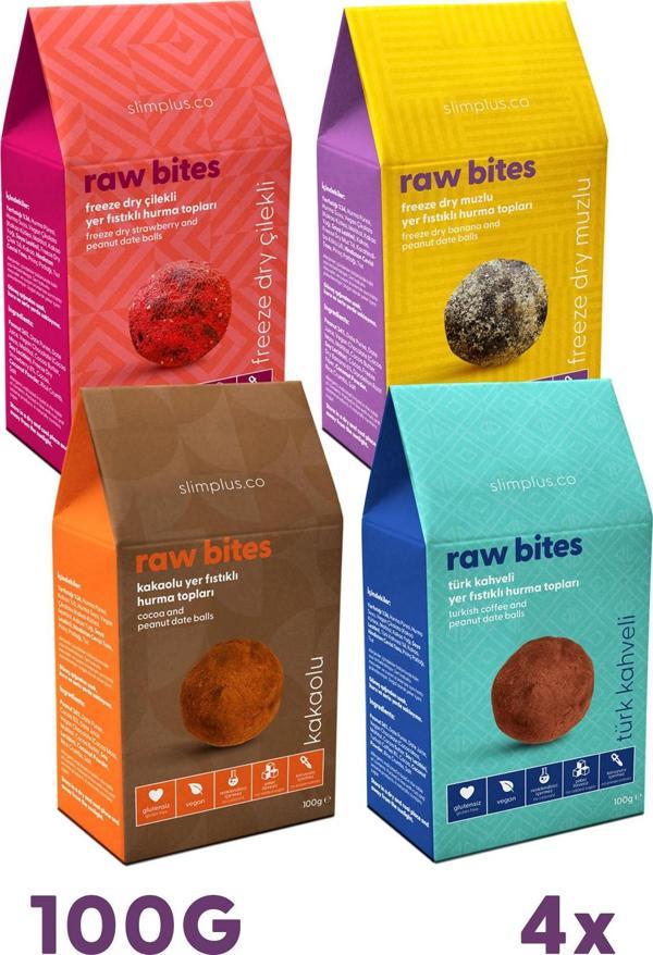 4\\\\\\\'\\\\\\\'lü Glutensiz Vegan Yerfıstıklı Hurma Topları Raw Bites Mix Paket 100gr - Image 1