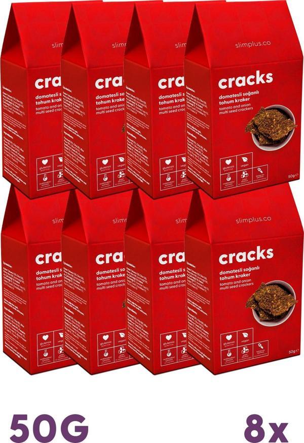 8 Paket Domates Soğanlı Glutensiz Vegan Tohum Kraker Cracks 50 gr - Image 1