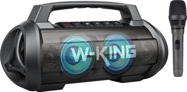 W-King D10 Bluetooth Hoparlör 120W Partybox 42S Dinleme IPX6 ve Kablolu Mikrofon Siyah - Image 1