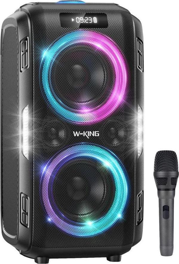 W-King T9PRO Bluetooth Hoparlör 250W Partybox 24S Dinleme IPX5 ve Kablolu Mikrofon Siyah - Image 1