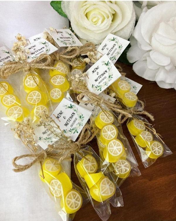 Şekerci Yaşar 3'Lü Limon Temalı Doğum Günü Babyshower Düğün Sünnet Mevlüt Yaş Günü Şeker 50 Adet - Image 1