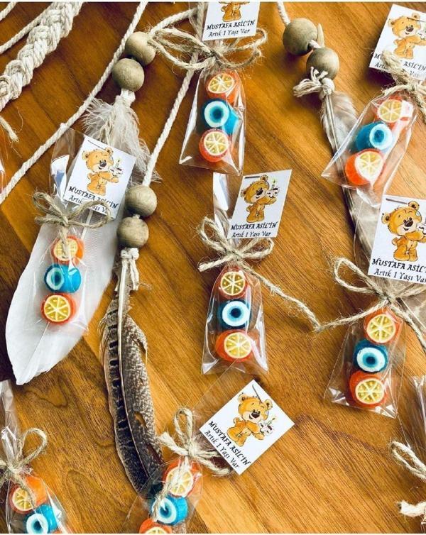 Şekerci Yaşar 3'Lü Portakal Temalı Doğum Günü Babyshower Düğün Sünnet Mevlüt Yaş Günü Şekeri 25 Adet - Image 1