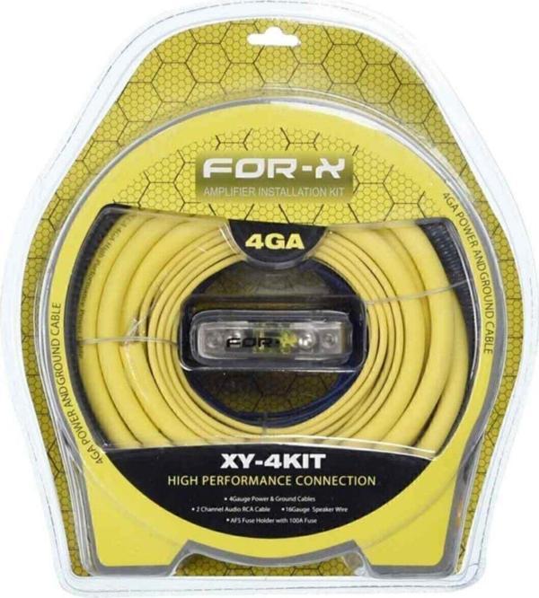 For-X ( 4 Ga ) Profesyonel Seri Kalın Oto Amfi Kablo Seti Xy-4Kıt - Image 1