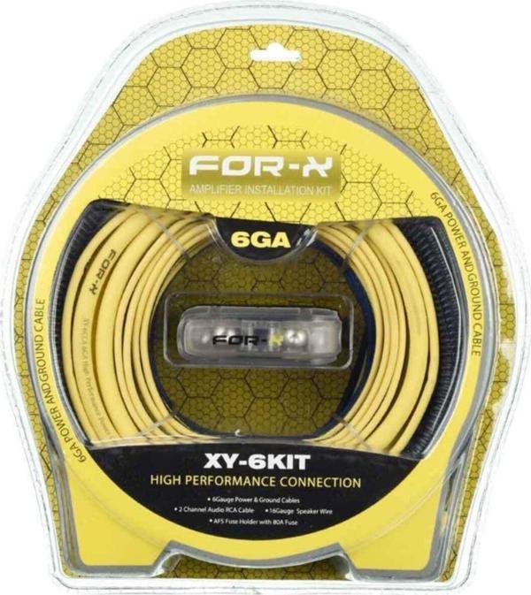 For-X 6 Ga Profesyonel Seri Kalın Oto Amfi Kablo Seti Xy-6Kıt - Image 1