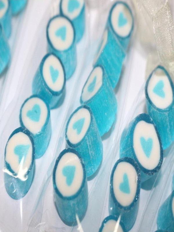 Şekerci Yaşar Mavi Kalp Parmak Lolly 100 Adet - Image 1