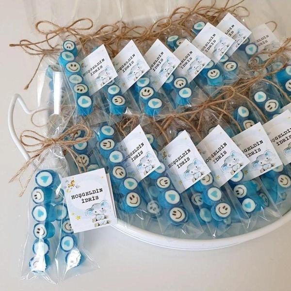 Şekerci Yaşar Nazar Desenli Düğün, Babyshower, Doğum Günü, Mevlit, Nişan Şekeri 100 Adet - Image 1