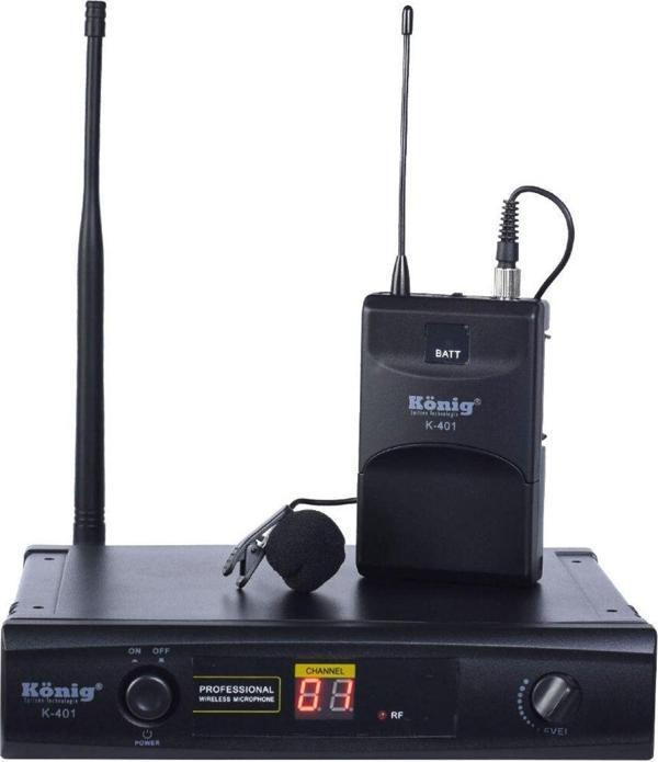König Uhf Tek Kanal Yaka Tipi Telsiz Mikrofon K-401 Y - Image 1