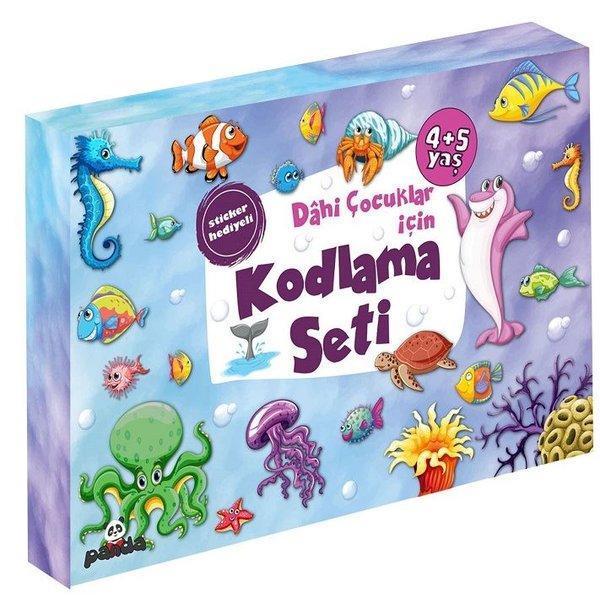 4-5 Yaş Dahi Çocuklar için Kodlama Seti - Sticker Hediyeli - 3 Kitap Takım - Panda - Image 1