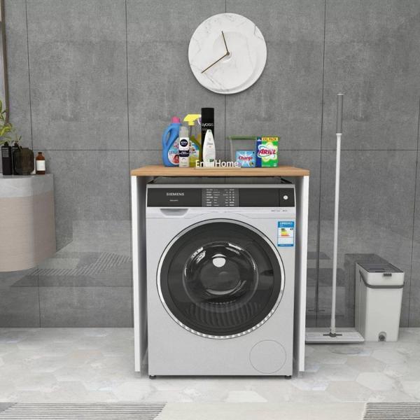 Reyo Home Enda Çamaşır ve Kurutma Makinesi Dolabı Kapaksız Çam-Beyaz 89x65 cm - Image 1