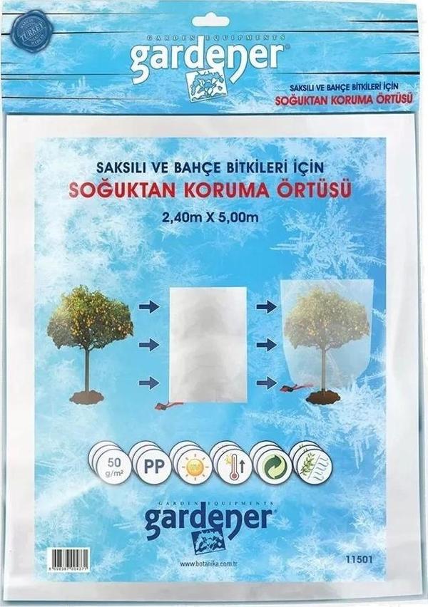Gardener 11501 Bahçe Bitkileri İçin Soğuktan Koruma Örtüsü 50 g - 2,4 m x 5 m - Image 1