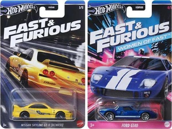 2 Araç Hot Wheels Fast & Furious Set - Nissan Skyline GT-R (BCNR33) & Ford GT40 (1/64) - Image 1