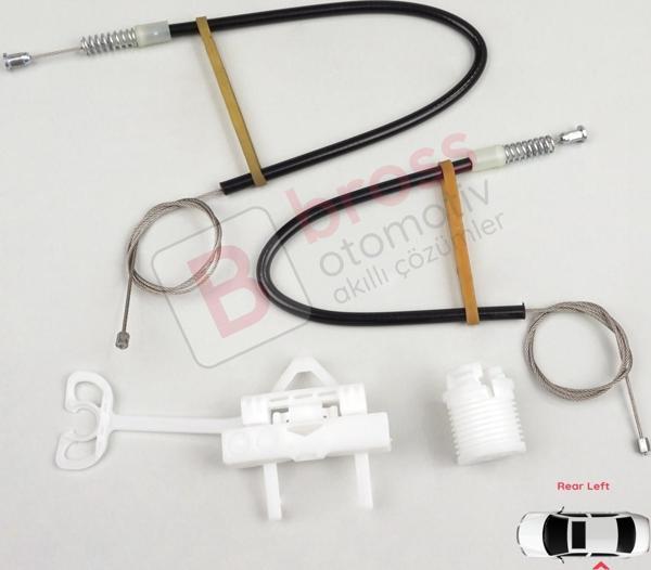 Fiat Linea 323 110 2007-2018 51789674 İçin Manuel Arka Sol Kapı Cam Kriko Tamir Seti - Image 1