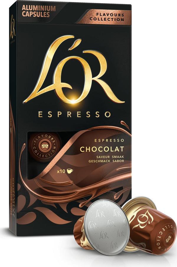 L'OR Çikolata Aromalı Nespresso Uyumlu Alüminyum Kapsül Kahve 10'lu - Image 1