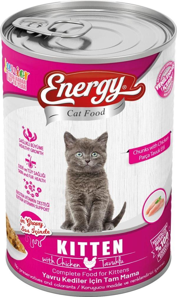 Energy Tavuklu Yavru Islak Kedi Maması Konserve 415 Gr 5 Adet - Image 1