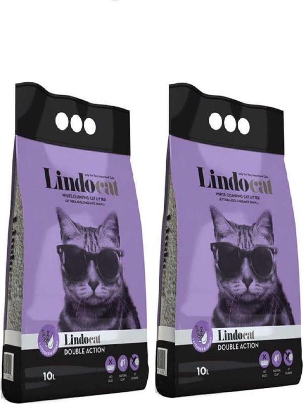 Lindo Cat Lavanta Kokulu İnce Tane Kedi Kumu 10 Lt X 2 Adet - Image 1