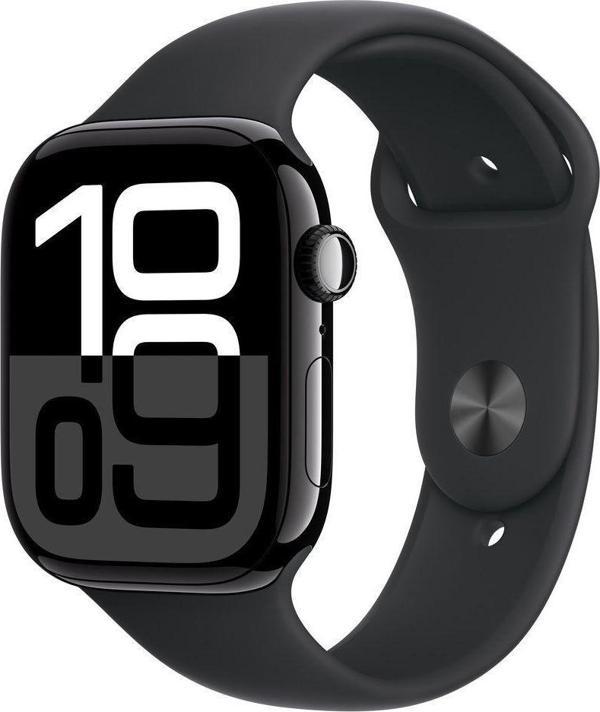 Apple Watch Series 10 Gps 42Mm Jet Siyah Alüminyum Kasa Siyah Spor Kordon - M/L Mwwf3Tu/A - Image 1