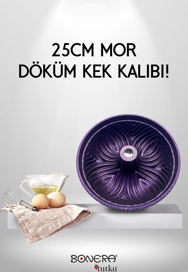 Bonera Desenli 25cm Döküm Mor Kek Kalıbı  - Image 1