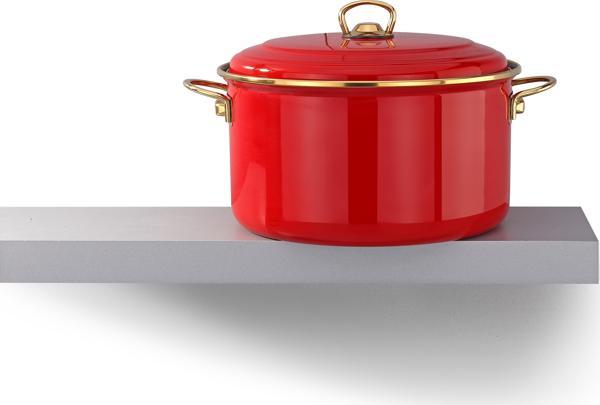 Bonera Emaye 18cm Kırmızı Tekli Derin Tencere  - Image 1