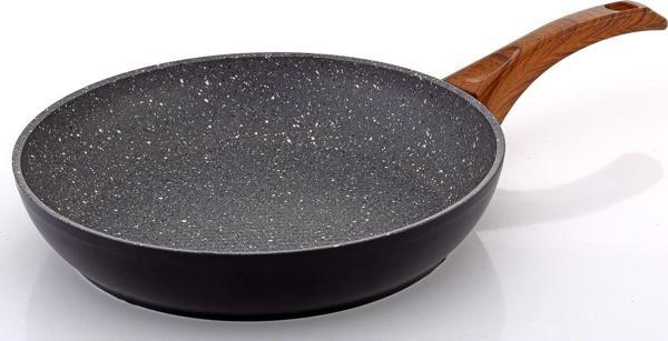 Bonera Vogue 28cm Ahşap Kulp Detaylı Granit Tekli Tava - Image 1