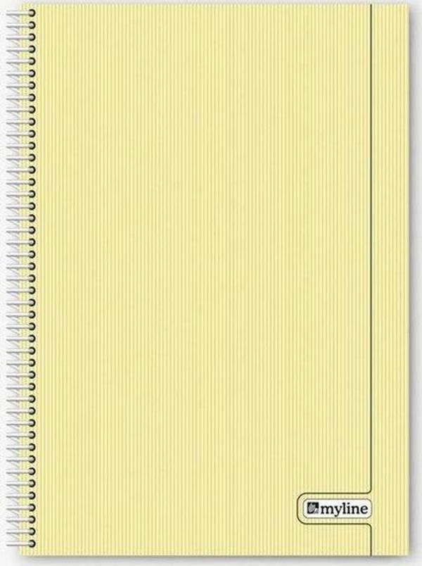 Myline Nova A4 P.P Kapak 96 Yaprak Çizgili Sarı Defter - Image 1