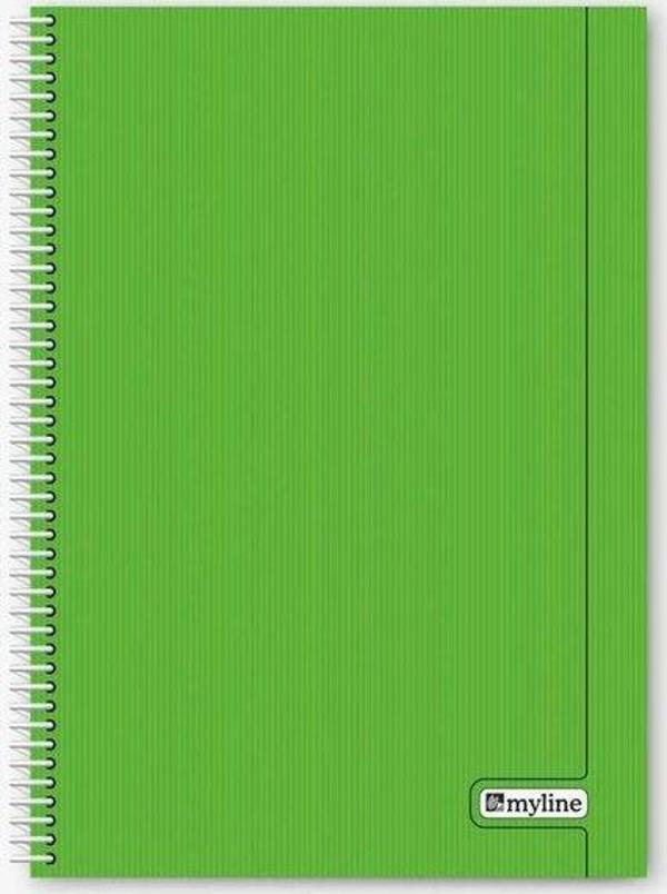 Myline Nova A4 P.P Kapak 96 Yaprak Kareli Yeşil Defter - Image 1