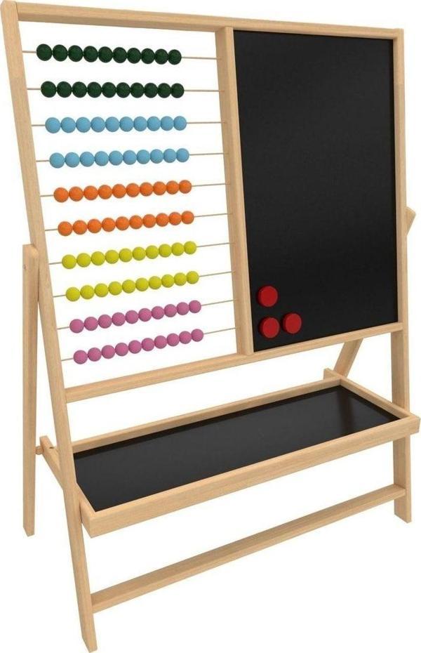 Panda 40X55 Cm Renkli Mıknatıs Yüzeyli 100 Abaküs Boncuklu Sepetli Yazı Tahtası - Image 1