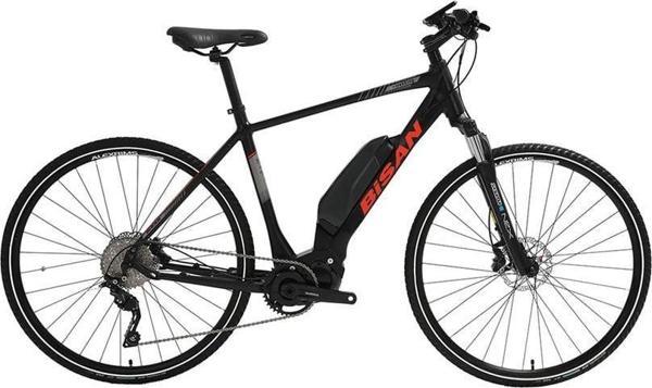 BİSAN E-TREKKING ELEKTRİKLİ ERKEK ŞEHİR BİSİKLETİ 50CM HD 28 JANT 10 VİTES MAT SİYAH KIRMIZI - Image 1
