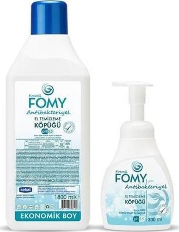 FOMY Antibakteriyel Köpük Sabun Güvenli Derinlemesine Temizlik, Uzun Süreli Hijyen 300ml + 1800ml - Image 1
