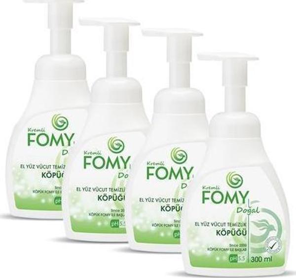 FOMY Doğal ve Narin El Temizleme Köpüğü - Özenle Hazırlanmış Nemlendirici Yenileyici Formül 4x300ml - Image 1