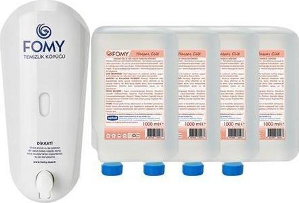 FOMY Hassas Cilt Köpük Sabun 4'lü ve 1 Adet Dispenser 1000 ml - Image 1
