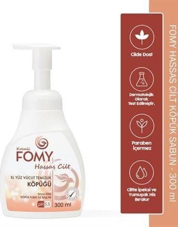 FOMY Hassas Cilt Kuru & Sert Ciltler için Yoğun Nemlendirici ve Arındırıcı Kremli Köpük Sabun 300 ml - Image 1