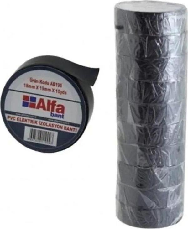 Elektrik Bantı Siyah 10'lu Paket Alfa Bant Royaleks-HRD015 - Image 1