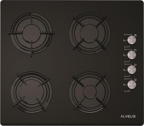 Alveus ALV GLS 640 60 cm Siyah Cam Ankastre Ocak - Image 1