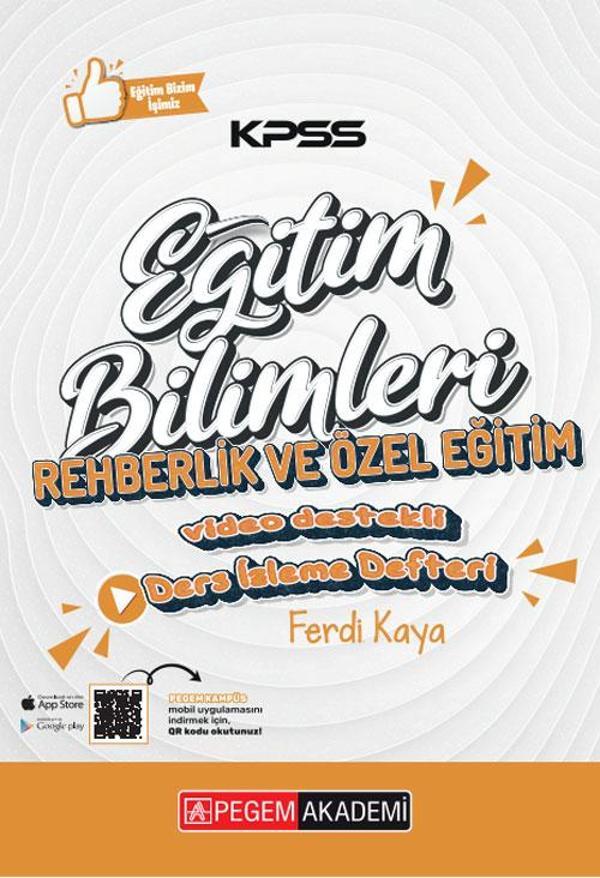 KPSS Eğitim Bilimleri Rehberlik ve Özel Eğitim Ders İzleme Defteri - Pegem Akademi Yayıncılık - Image 1
