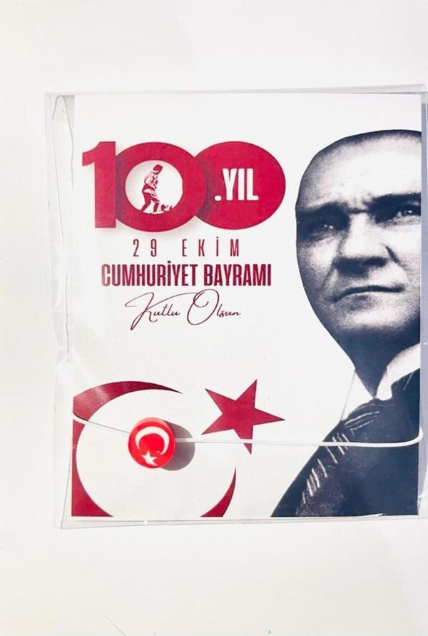 Şekerci Yaşar 100. Yıl Temalı 29 Ekim Özel Okul - Öğrenci Kutlama Bileklik Hediye 30 Adet - Image 1