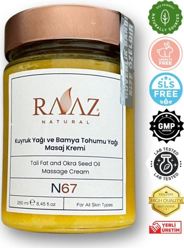 Raaz Kuyruk Yağı Ve Bamya Tohumu Yağlı Bitkisel Masaj Kremi 250 Ml - Image 1