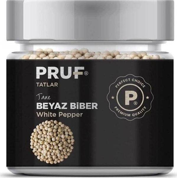 Pruf Beyaz Biber Tane 120 Gr. Cam Kavanoz - Image 1