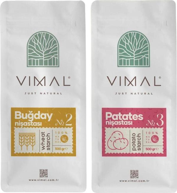 Vımal Doğal Buğday Nişastası 500 Gr Ve Doğal Patates Nişastası 500 Gr 2Li Set Kilitli Ambalaj - Image 1