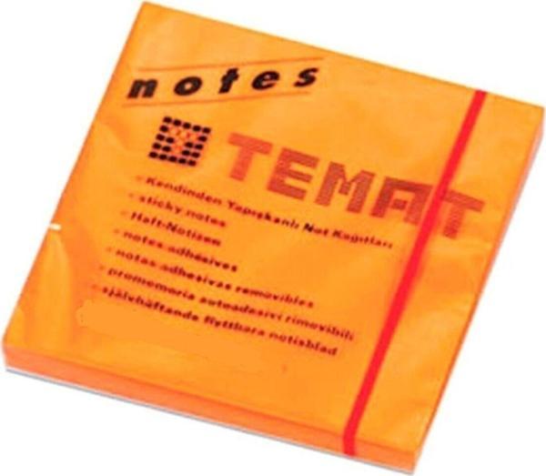 Temat Yapışkanlı Not Kağıdı 50 x 75 mm Fosforlu Turuncu - Image 1