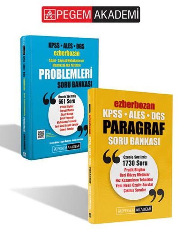 PEGEM AKADEMİ KPSS ALES DGS Ezberbozan Sözel-Sayısal Muhakeme ve Mantıksal Akıl Yürütme Problemleri - Pegem Akademi Yayıncılık - Image 1