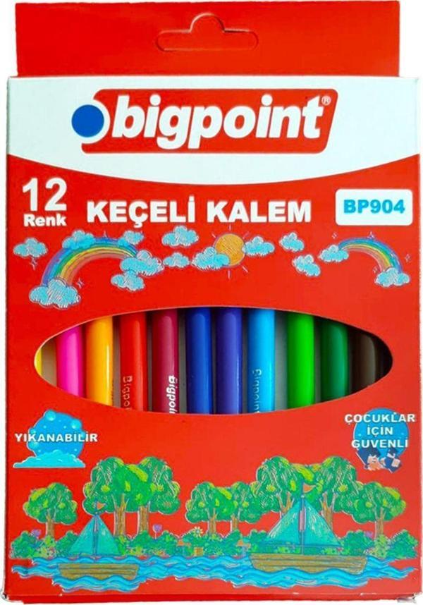 Bigpoint Keçeli Kalem 12'Li Set (Karton Kutulu) - Image 1