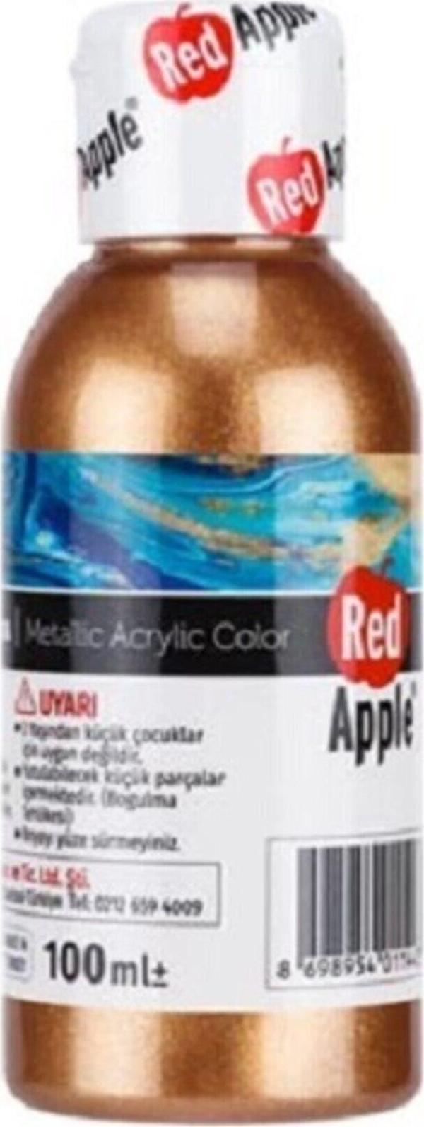 Red Apple Metalik Akrilik Yaldız Boya Bakır 100 Gr. Ra110 - 39 - Image 1