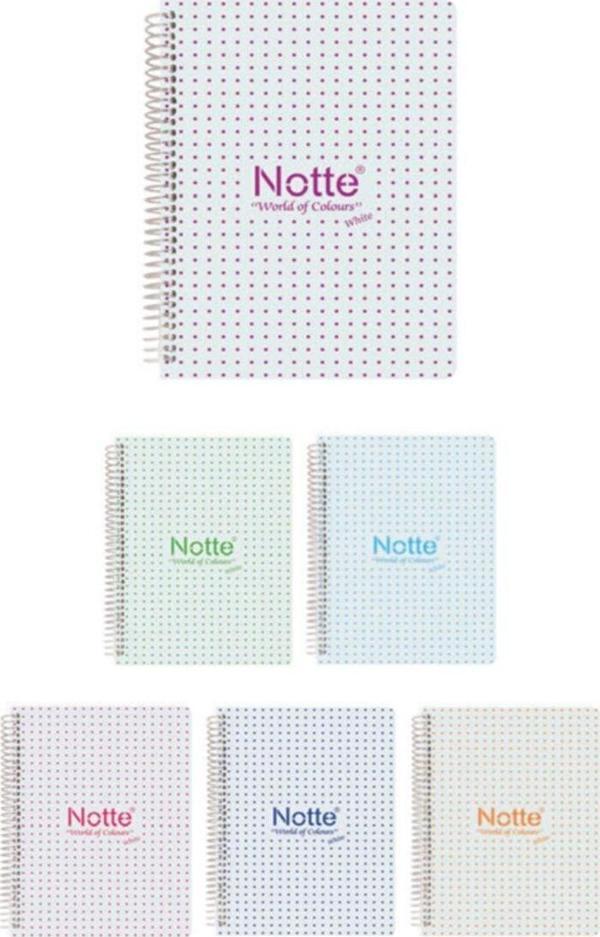Notte A4 Beyaz 100 Sayfa Çizgili Spiralli Plastik Kapak Defter 60 - 438 - Image 1
