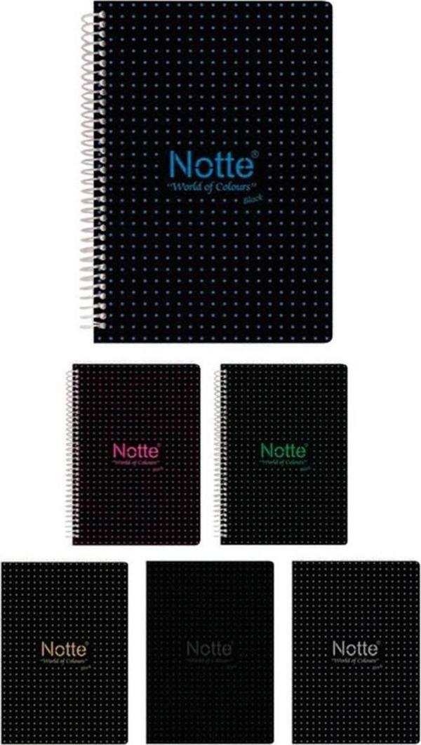 Notte A4 Siyah 60 Sayfa Kareli Spiralli Plastik Kapak Defter 60 - 471 - Image 1